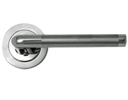 Fortessa Foko Dual Polished Chrome & Satin Chrome Door Handles - FCOFOK-SPC (sold in pairs)